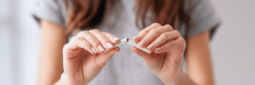 stop smoking lady