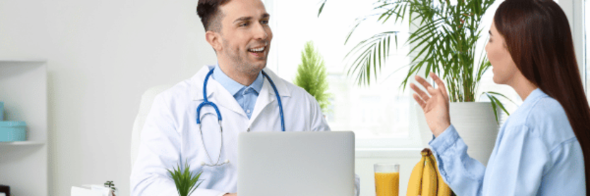 lady talking to doctor