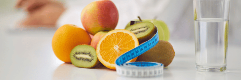 fruit and measureing tape for mounjaro