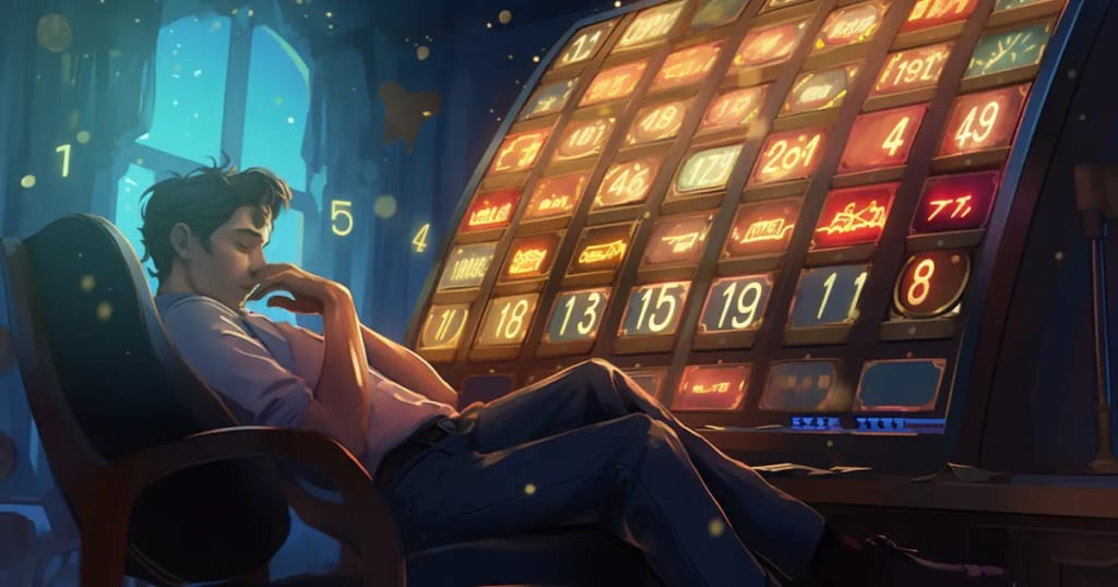 A_lottery_machine_with_someone_sleeping_in_front_dream