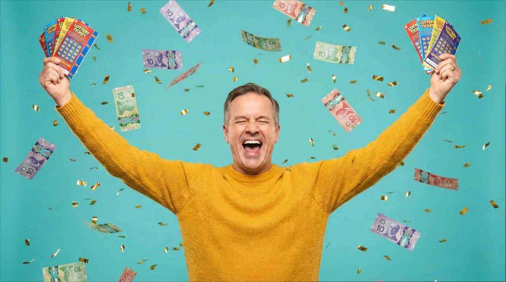 Ontario lottery winners moment of celebration