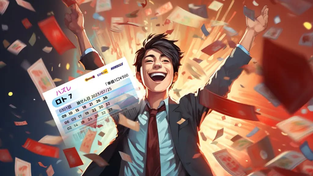 Loto 7 card and symbols of winning