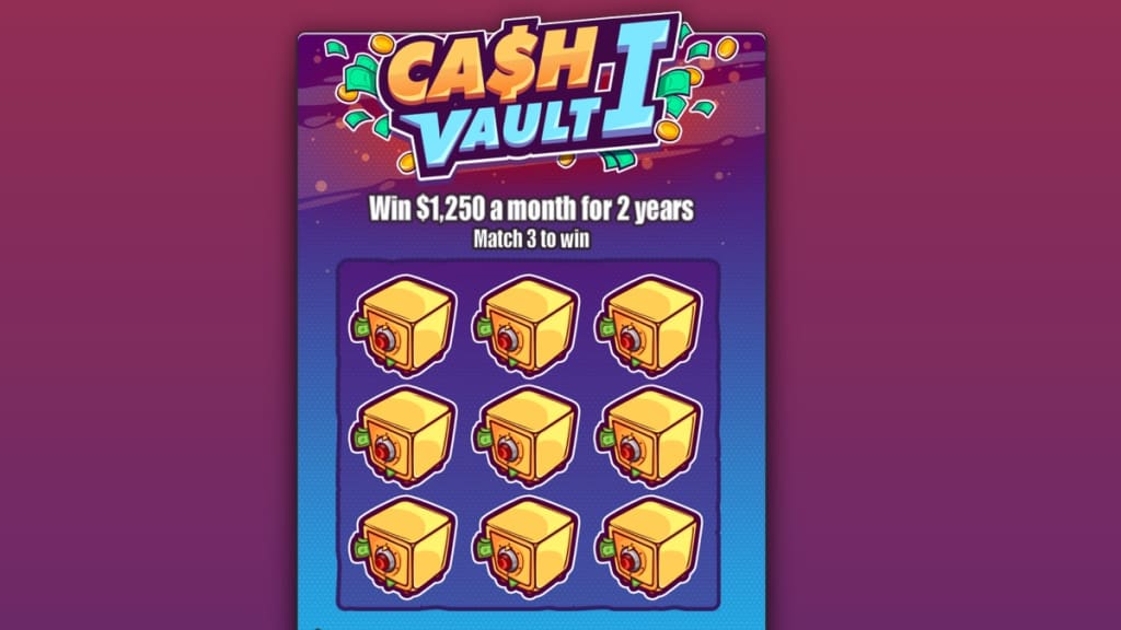 Cash Vault I scratch card from Hacksaw Gaming at XO Lotto with $30,000 CAD top prize