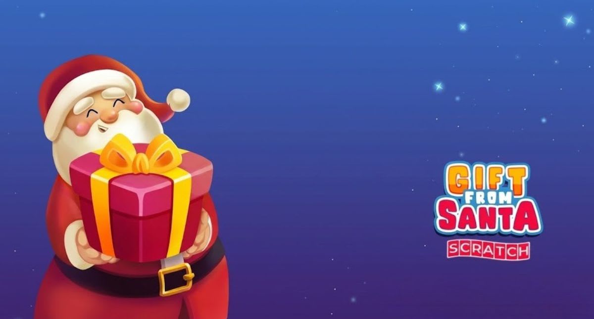 Virtual scratch card game Gift From Santa with festive holiday artwork