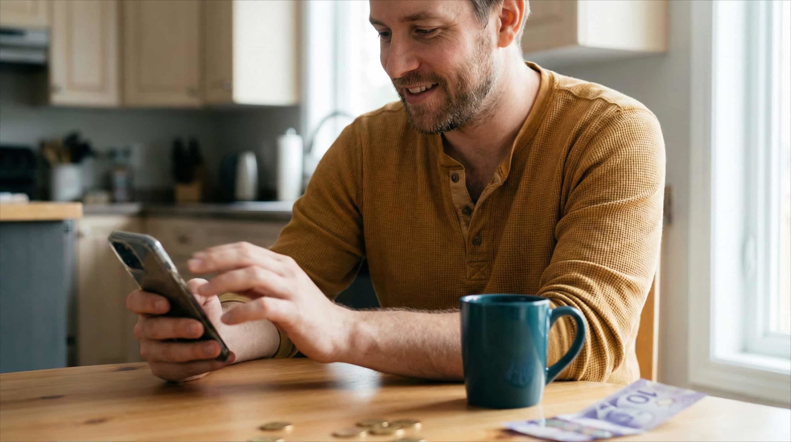 Canadian buying Powerball tickets online — checking lottery results on smartphone
