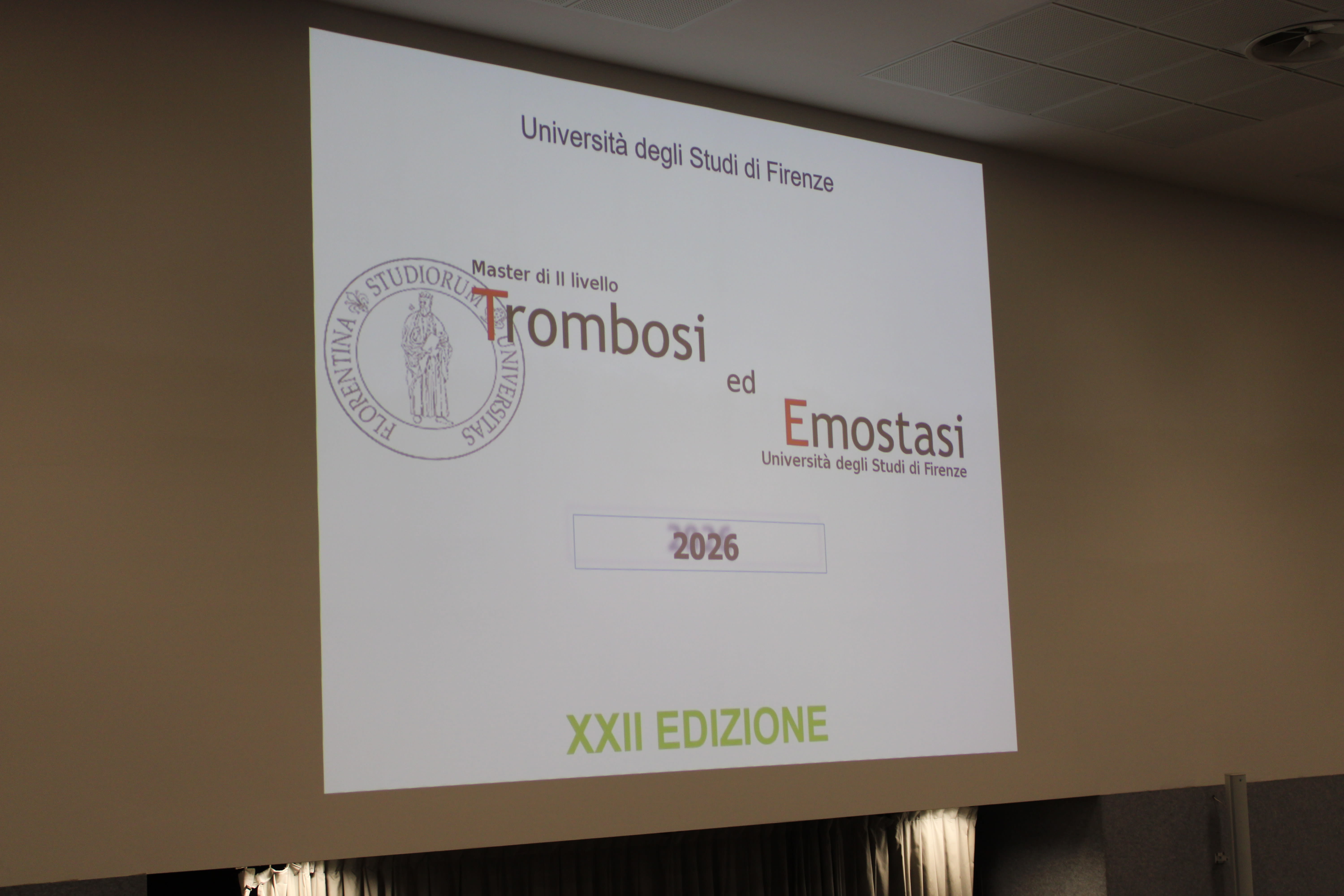 Inaugurazione del XXII ciclo del Master, aula magna del NIC di Careggi