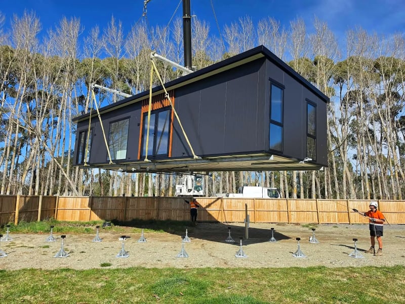 Premium Portable Homes transportable home being craned into place