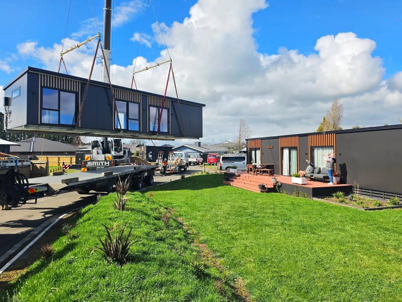 Premium Portable Homes transportable home being craned into place