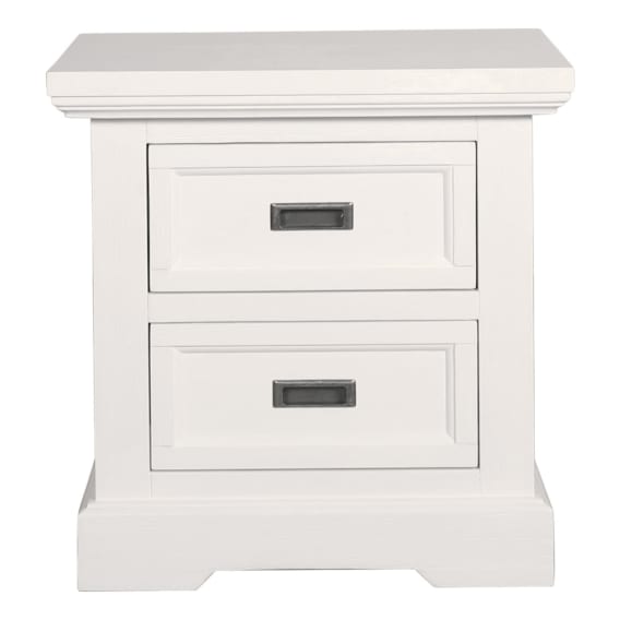 Hamptons Bedside Table 55cm in Acacia White OZ Design Furniture