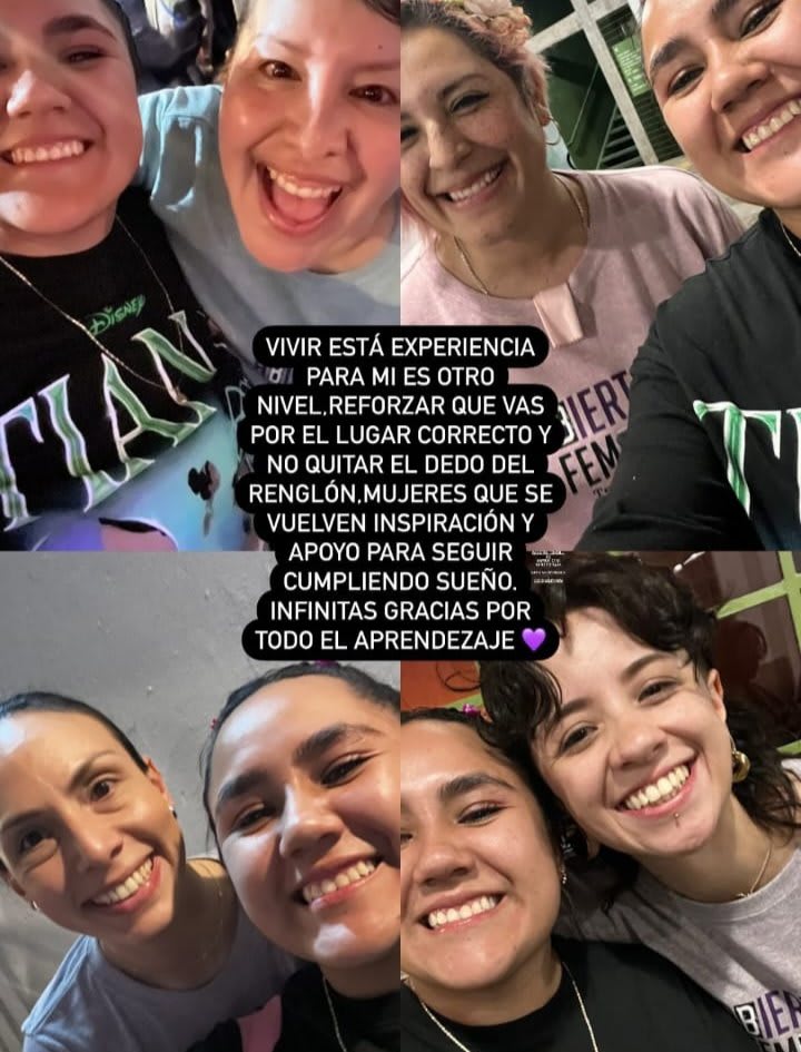 Collage of participants' selfies, smiling together