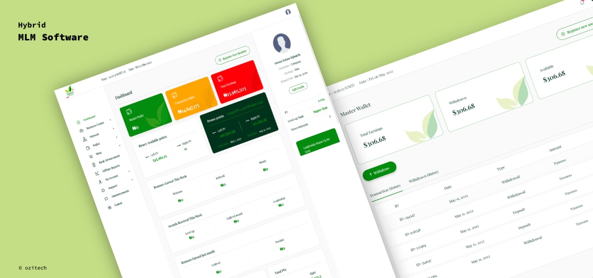 Nature Extracts Intl - Hybrid MLM software project preview