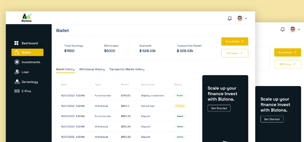 Bizlona - MLM Binary compensation plan project preview