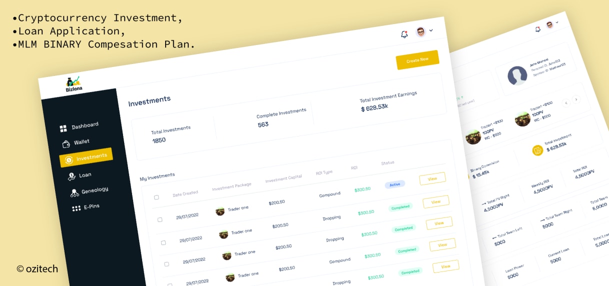 Bizlona - MLM Binary compensation plan project preview
