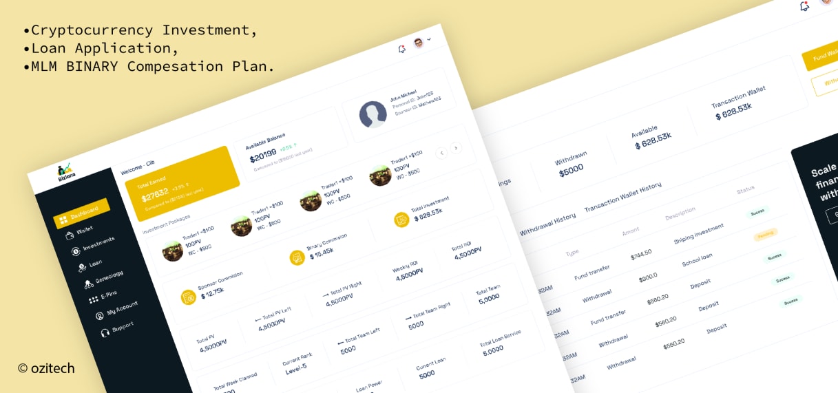Bizlona - MLM Binary compensation plan project preview