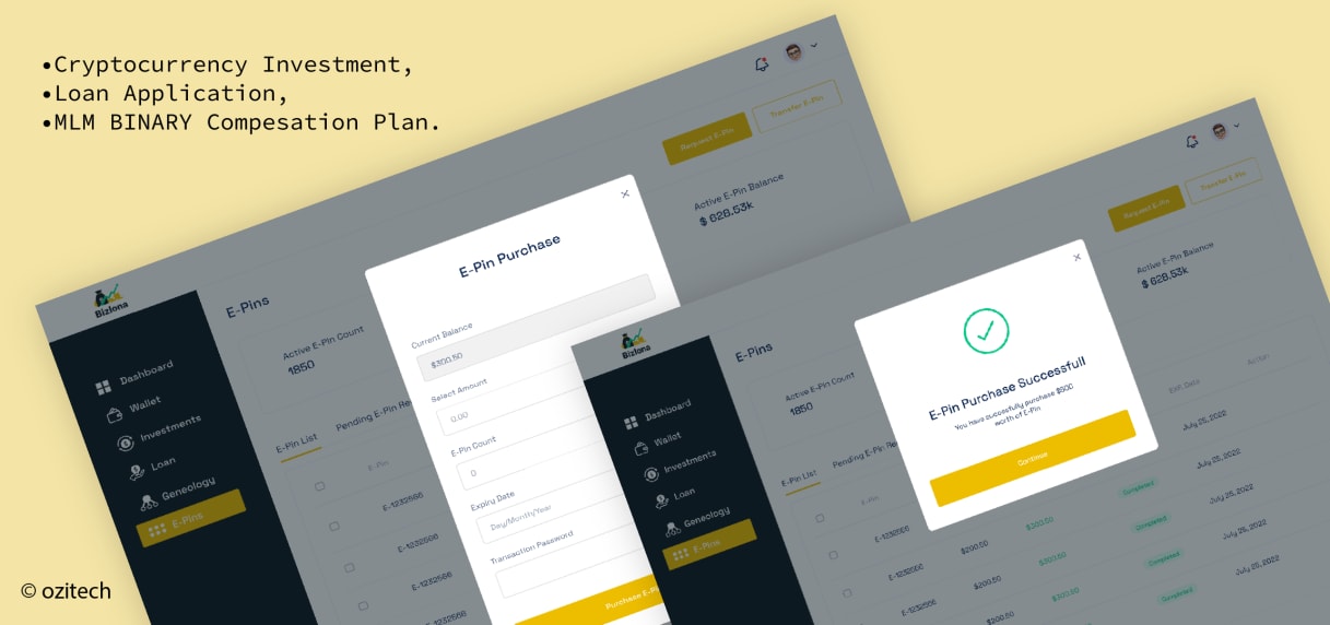Bizlona - MLM Binary compensation plan project preview