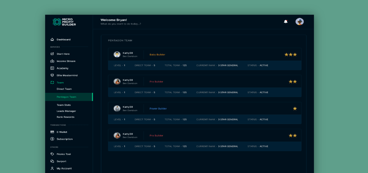 Micro Profit Builder - MLM Crypto Investment system project preview