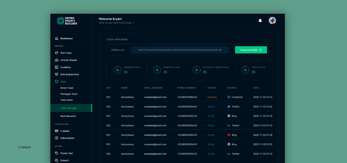 Micro Profit Builder - MLM Crypto Investment system project preview