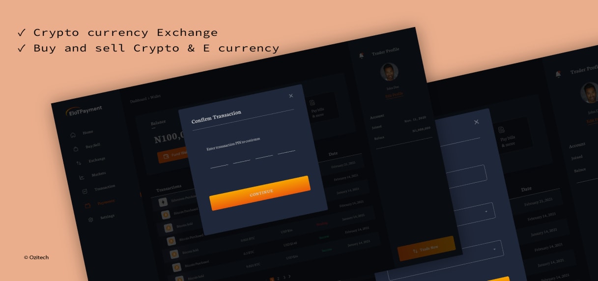 Elotpayment - Cryptocurrency exchange project preview