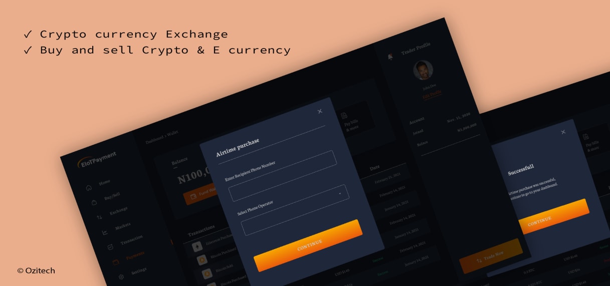 Elotpayment - Cryptocurrency exchange project preview