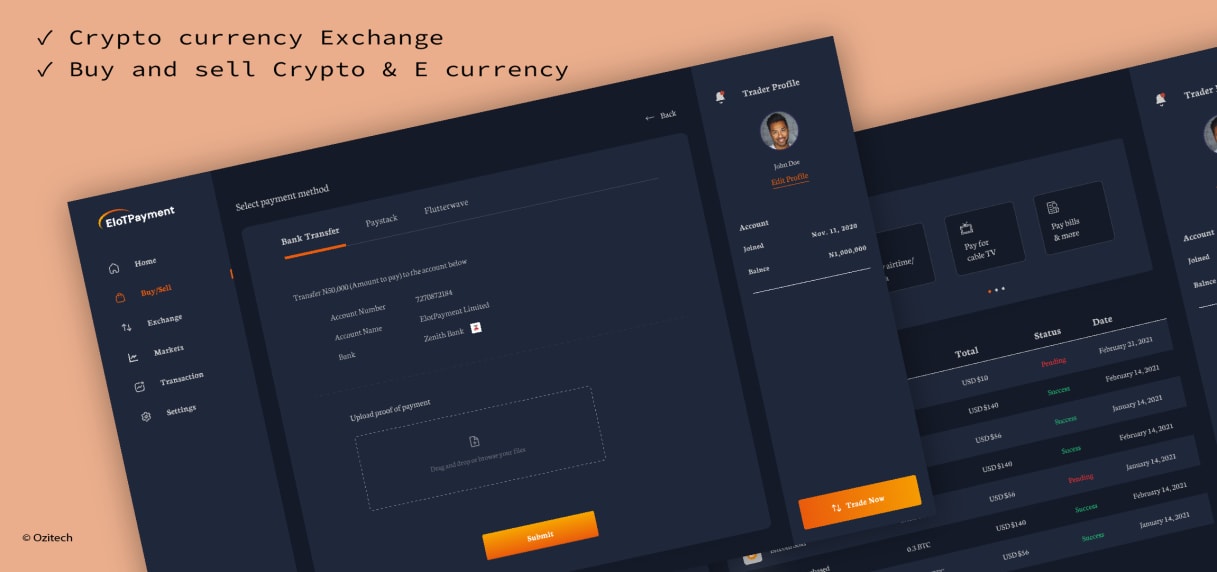Elotpayment - Cryptocurrency exchange project preview