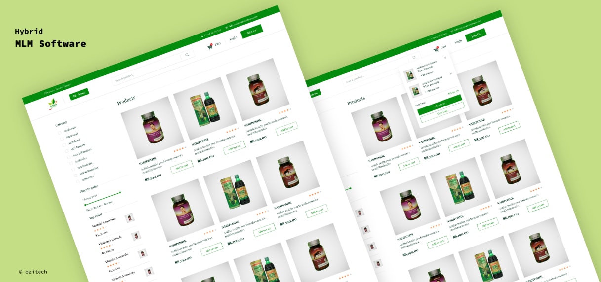 Nature Extracts Intl - Hybrid MLM software project preview