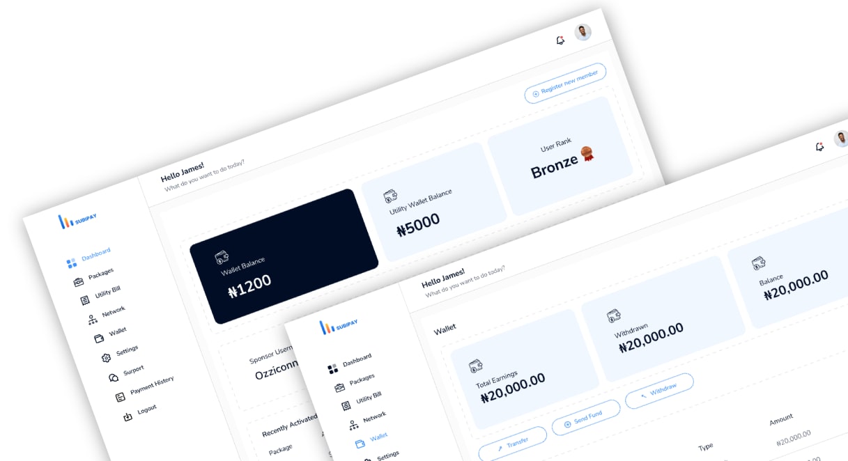 Subipay - Utility bill payment platform project preview