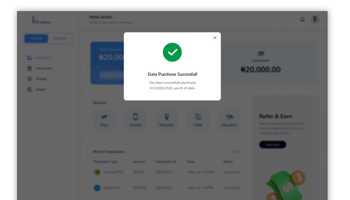 Subipay - Utility bill payment platform project preview
