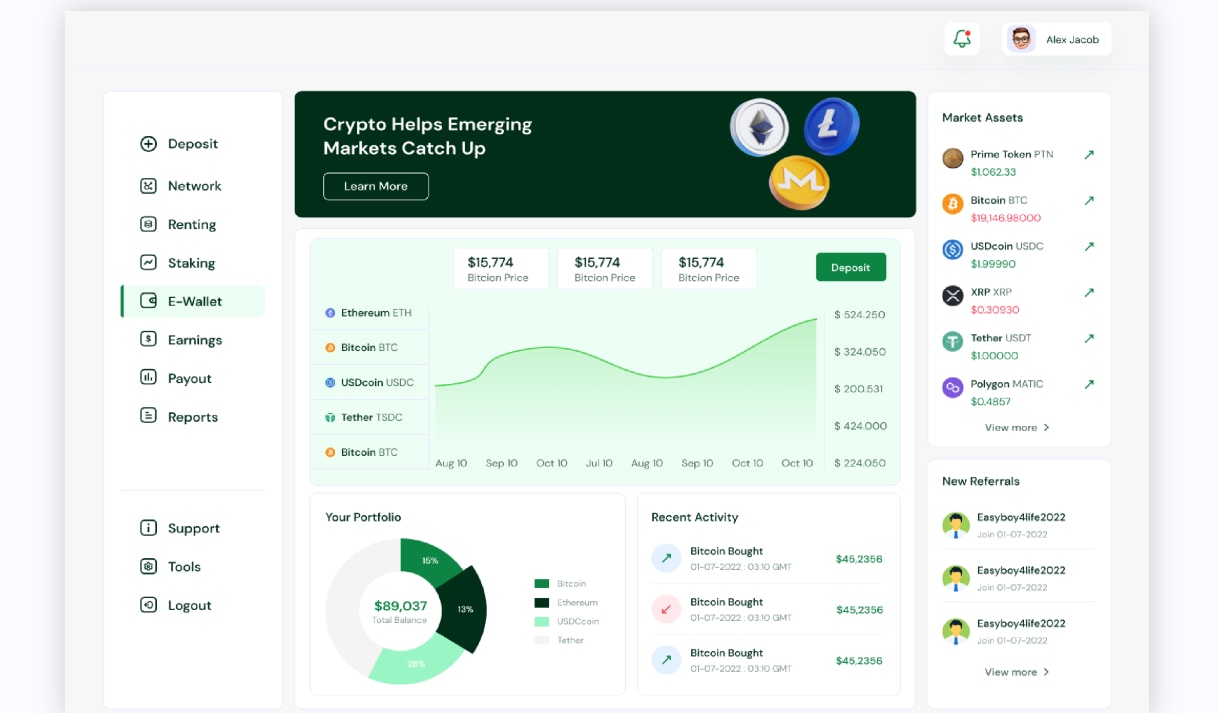 Primebase - Cryptocurrency trading project preview