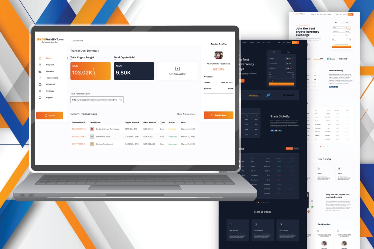 Elotpayment - Cryptocurrency exchange project preview