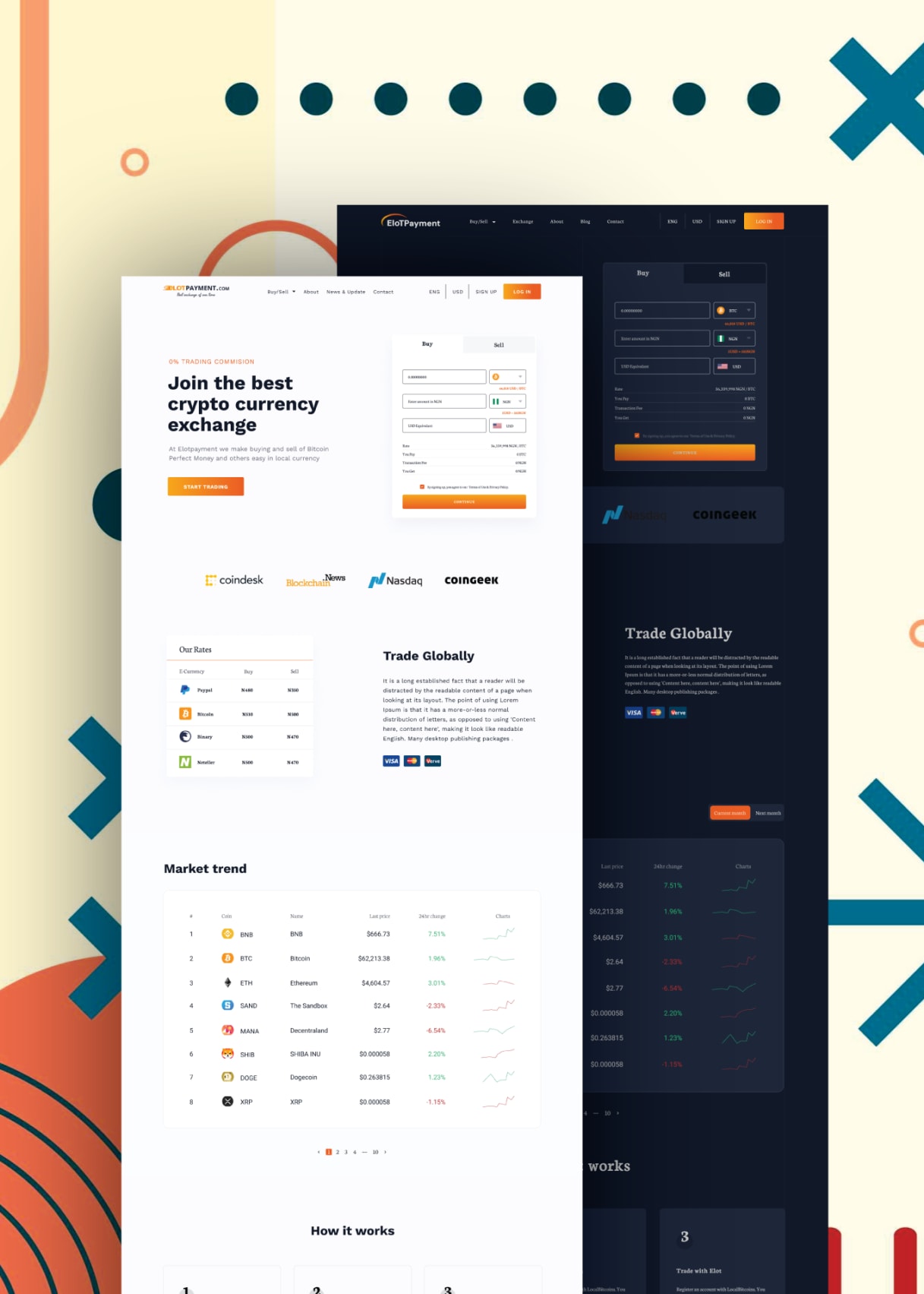 Elotpayment - Cryptocurrency exchange project preview