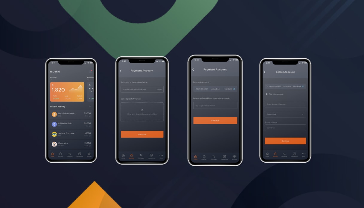 Elotpayment mobile apps - Cryptocurrency exchanger Android & iOS mobile apps project preview