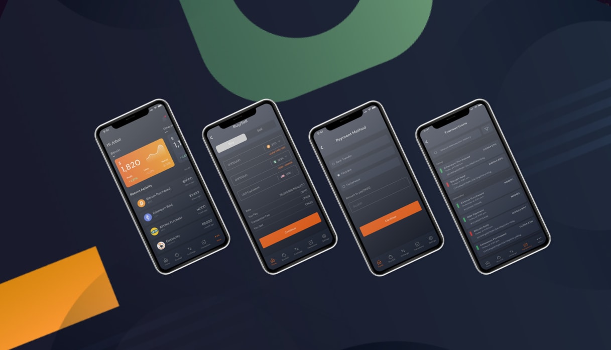 Elotpayment mobile apps - Cryptocurrency exchanger Android & iOS mobile apps project preview