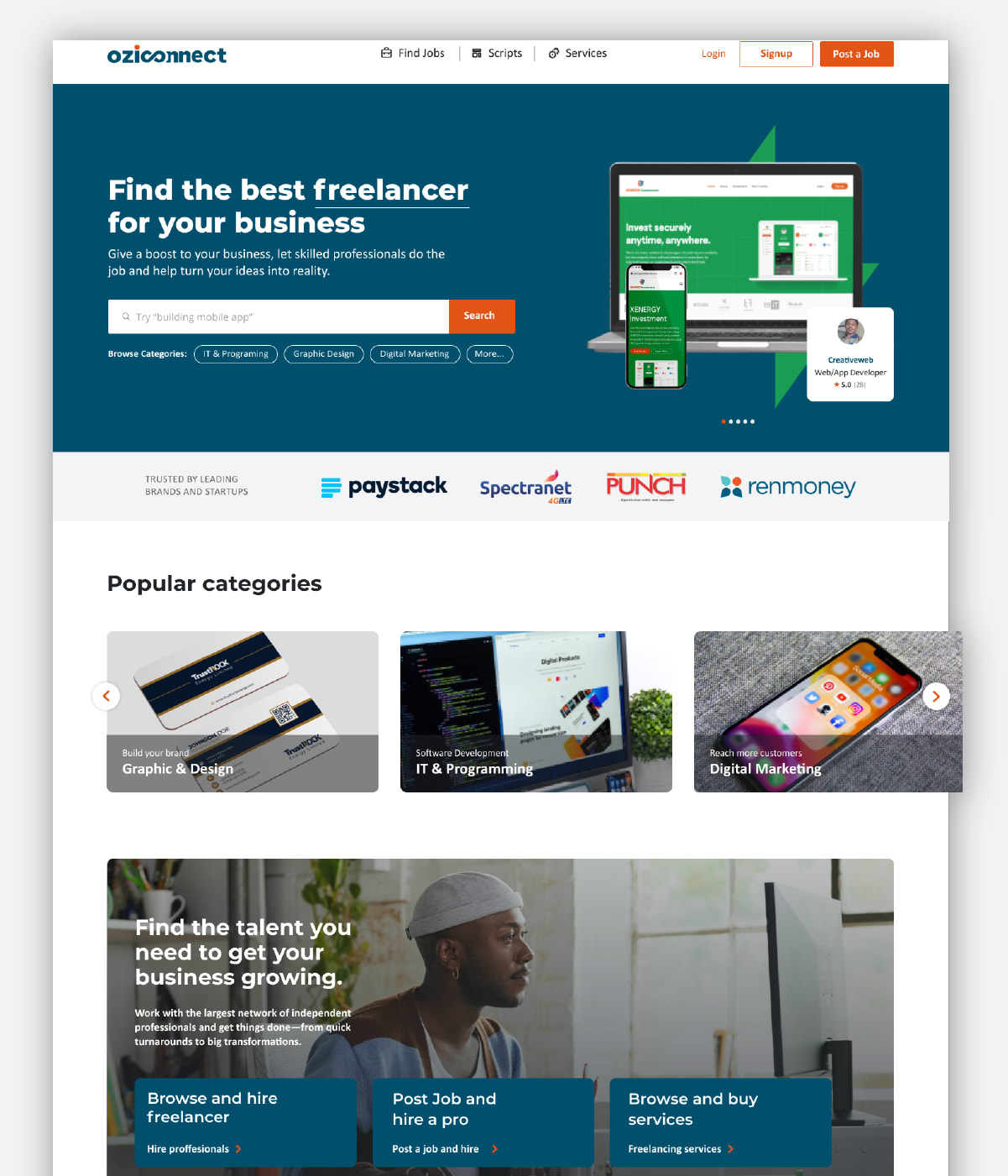 Oziconnect - Freelance Platform project preview