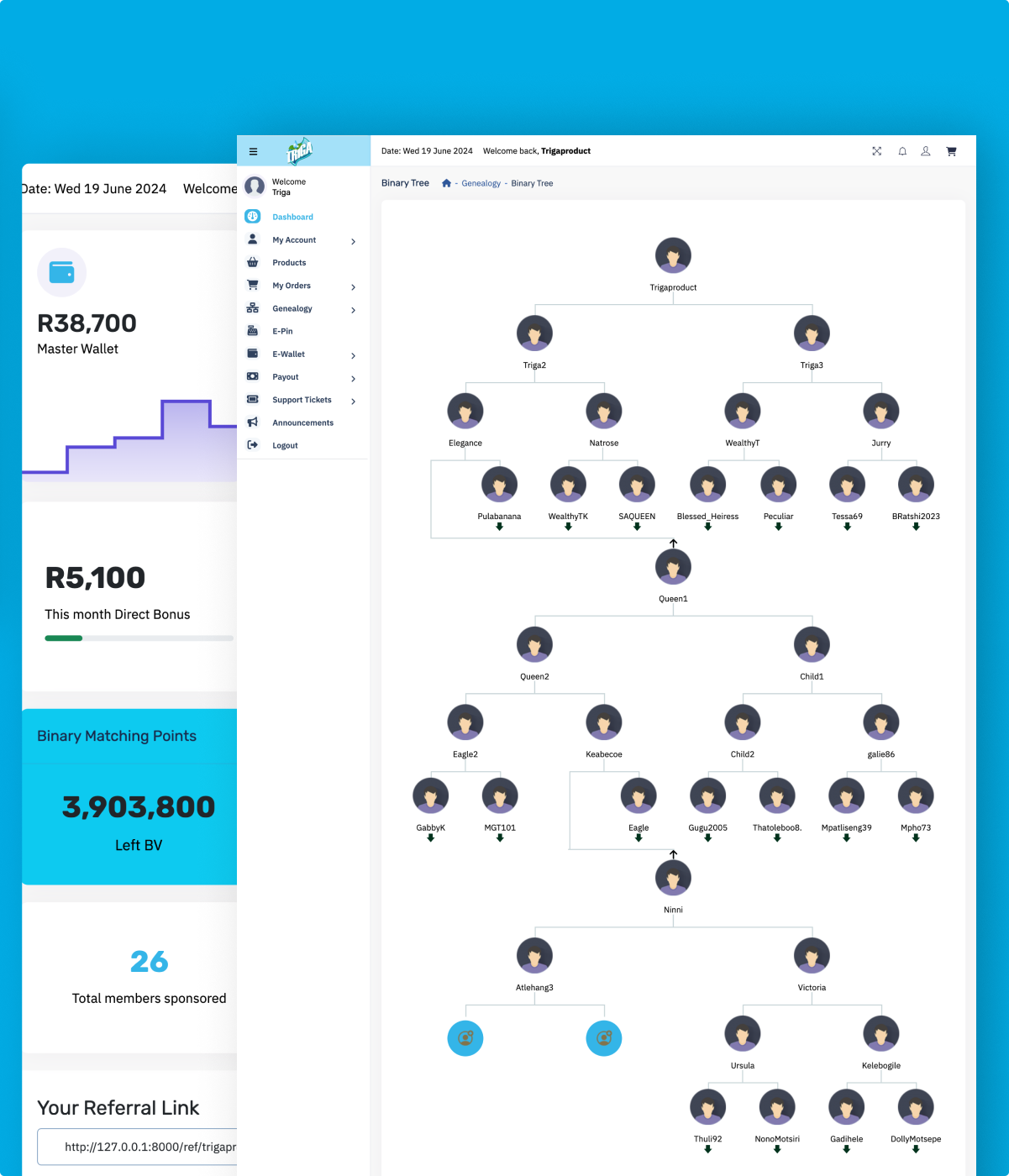Triga Products - Binary MLM