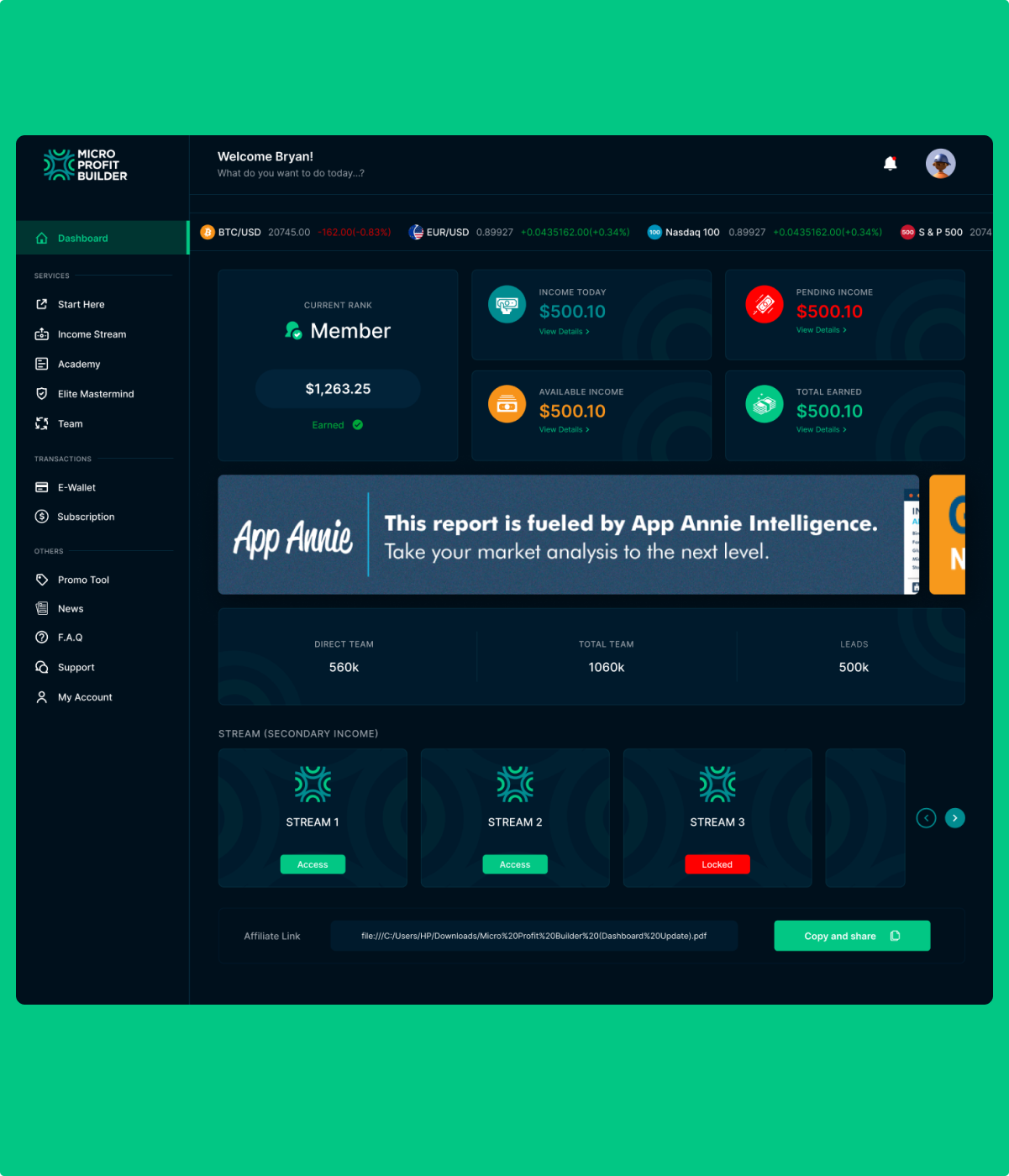 Micro Profit Builder - MLM Crypto Investment system