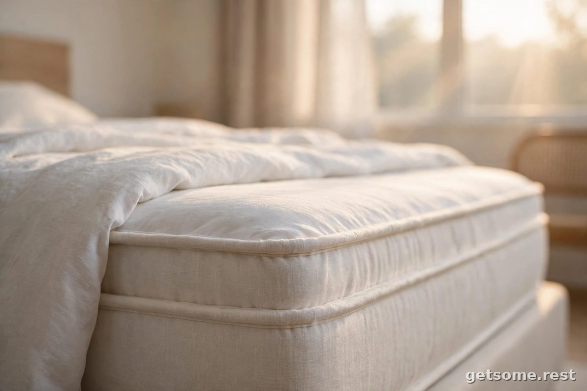 Supportive mattress in a calm bedroom with morning light