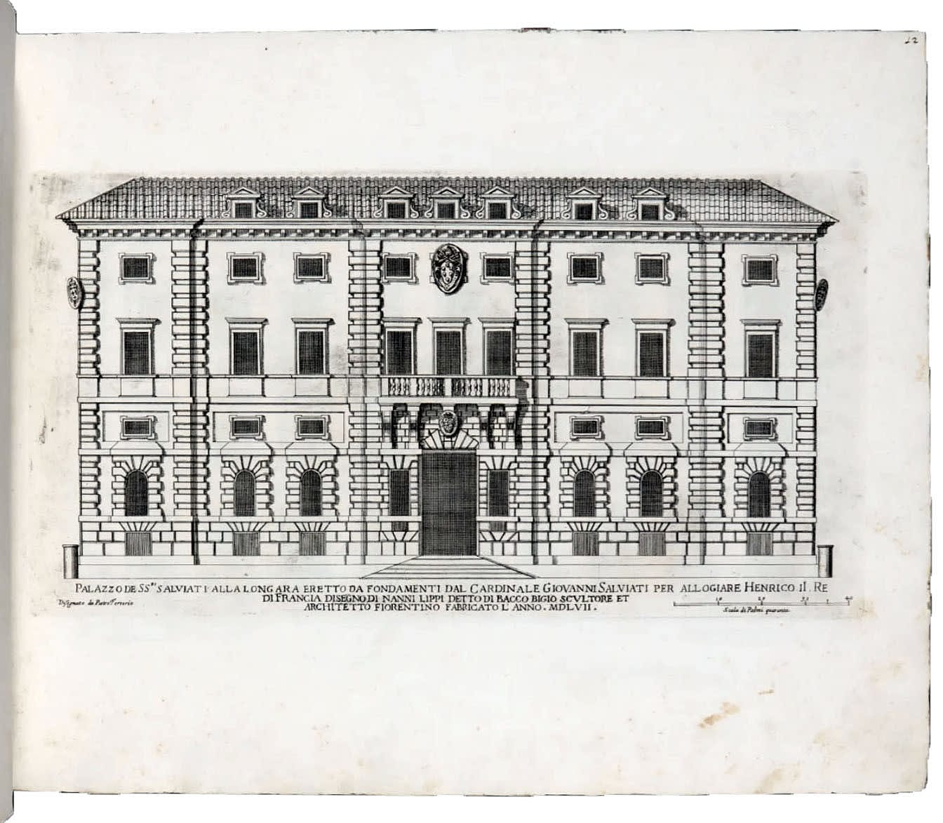Palazzi di Roma de più celebri architetti disegnati da Pietro Ferrerio pittore et architetto. Libro primo [-secondo] - Image 3
