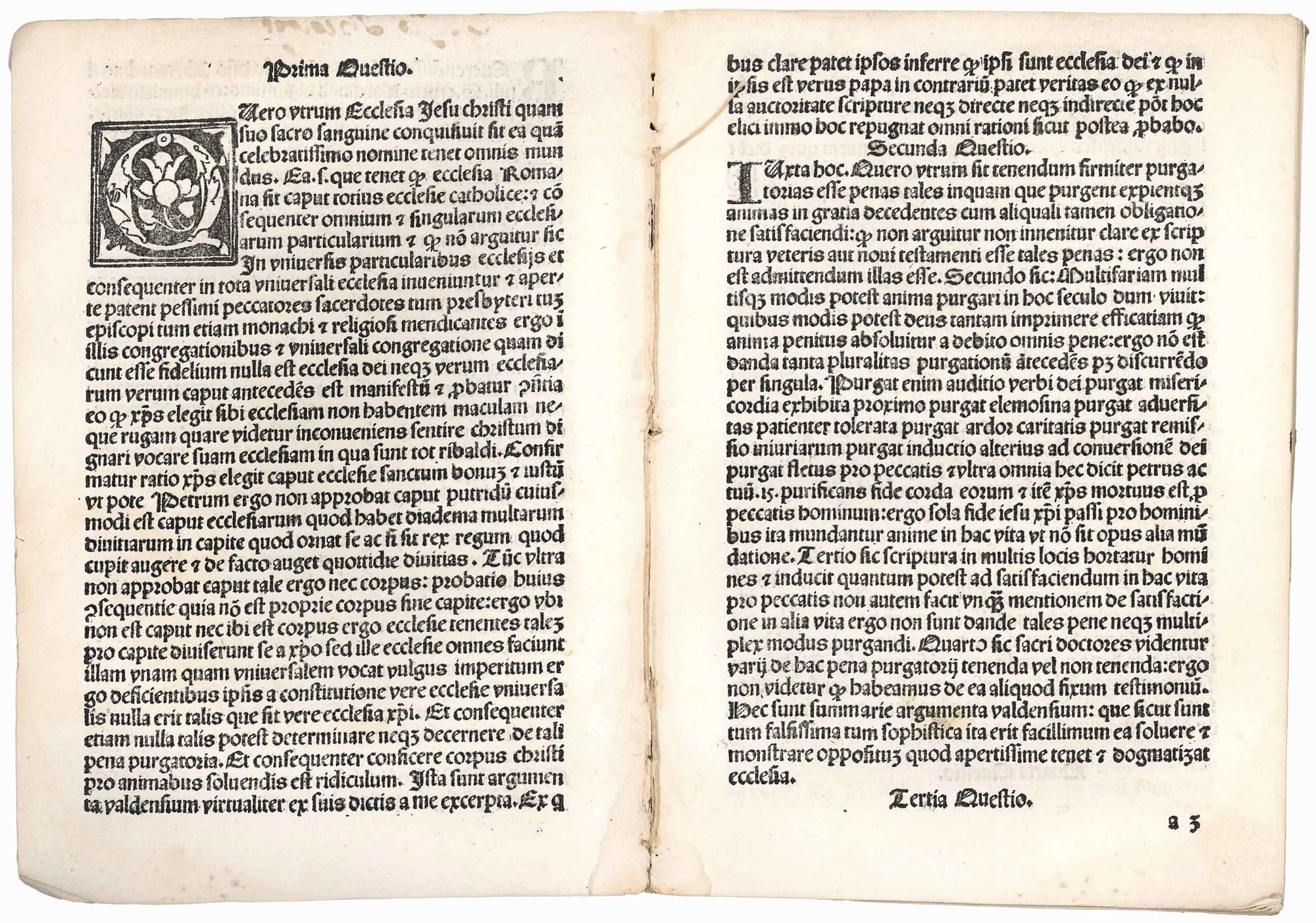De statu ecclesie. De purgatorio. De suffragijs defunctorum. De corpore Christi. Libellus feliciter incipit contra valdenses qui hec omnia negant. - Image 4
