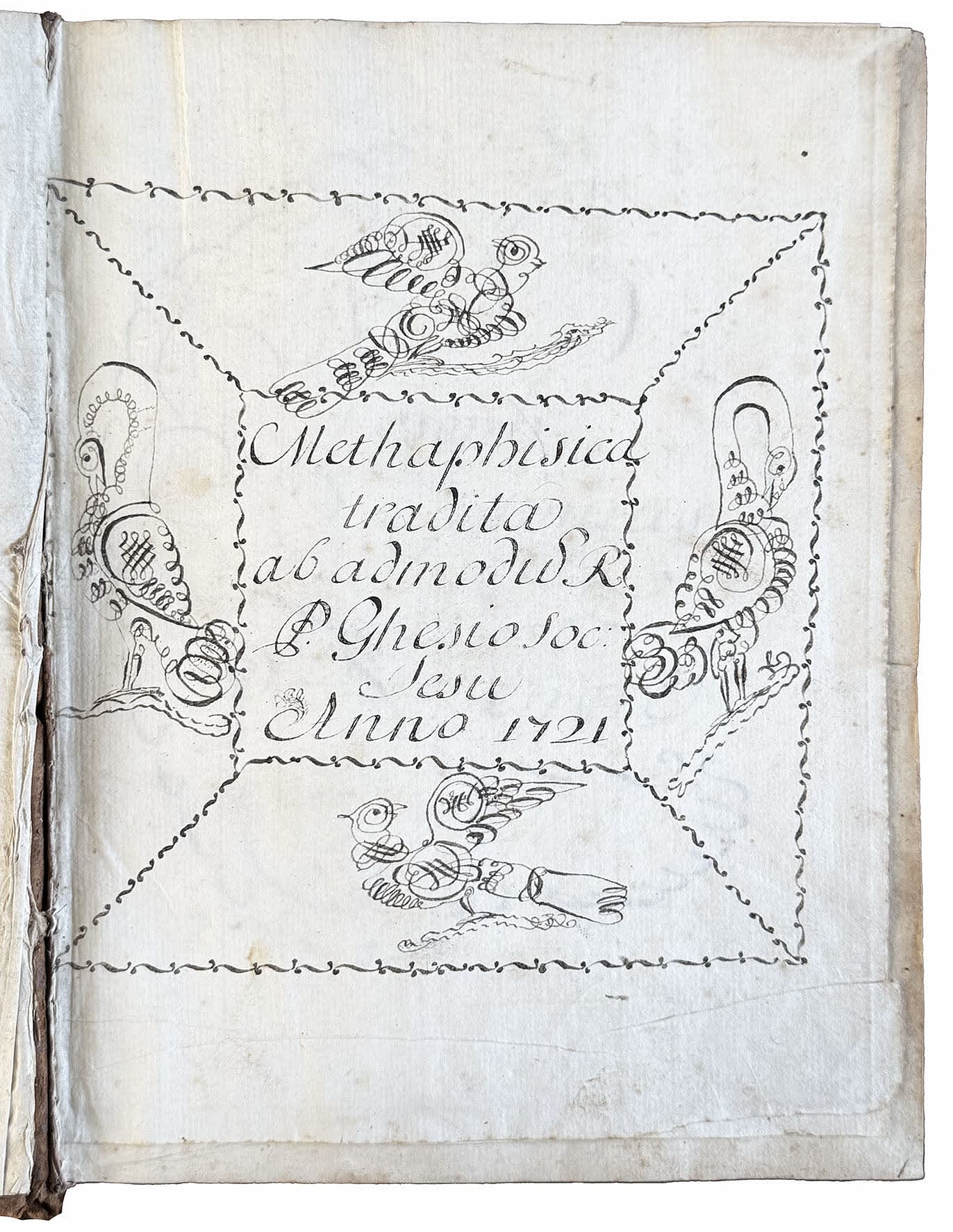 Methaphisica tradita ab admodum R.P. Ghesio Soc. Jesu Anno 1721. Manuscript on paper, in Latin