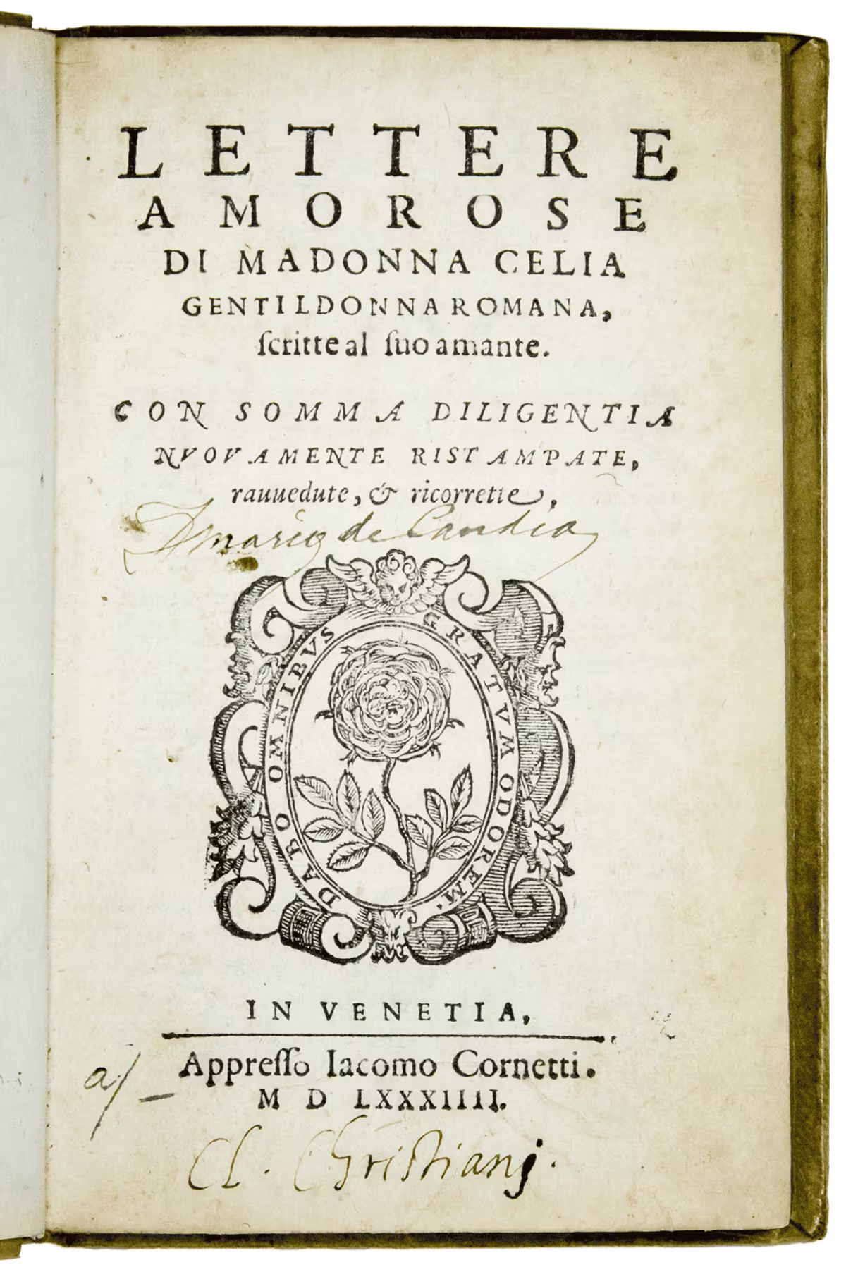 Lettere amorose di madonna Celia gentildonna romana, scritte al suo amante