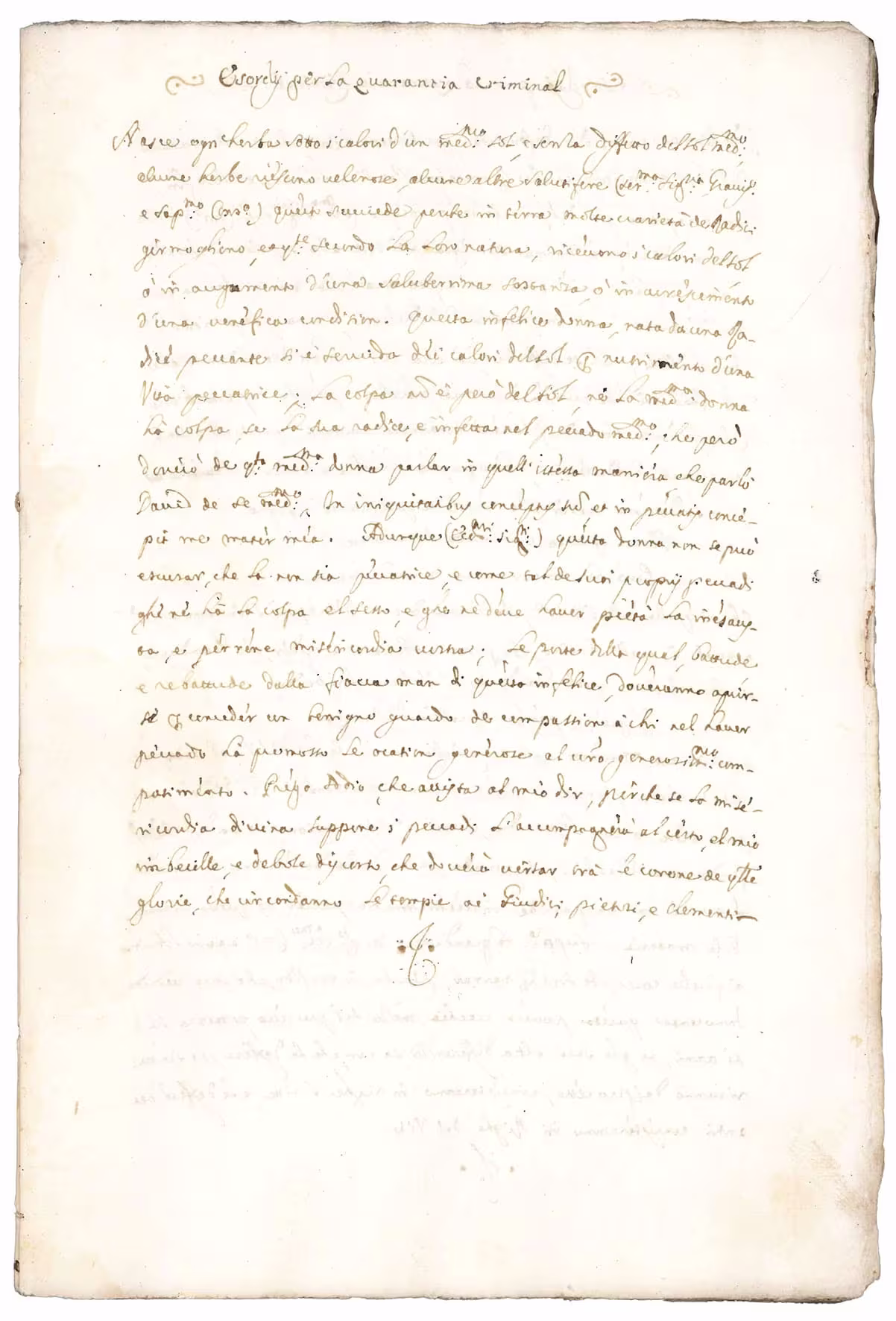 Esordij per la quarantia criminal. Manuscript on paper in italian.
