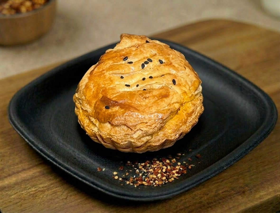 Butter beef puff by The Cakery, cafe in Kannur