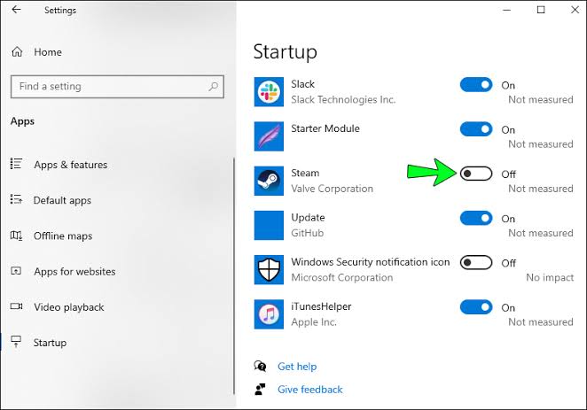 Startup Applications Windows 10