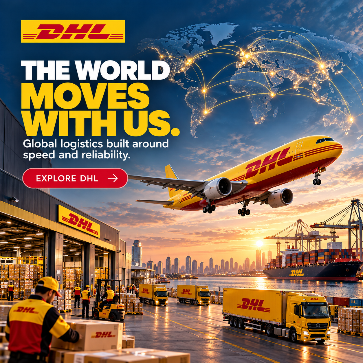 DHL Logistics campaign created on Brandvertise