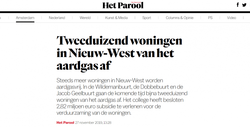Samenwerking Amsterdam Aardgasvrij smaakt naar meer