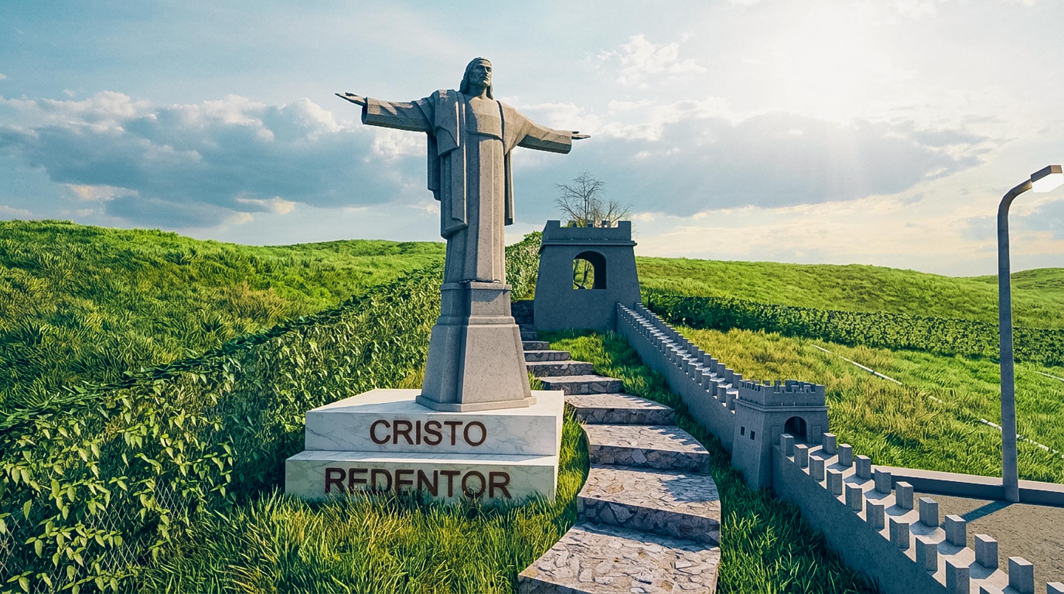 Empezó el modelado del Cristo Redentor de 13 metros que coronará Laguna Dorada
