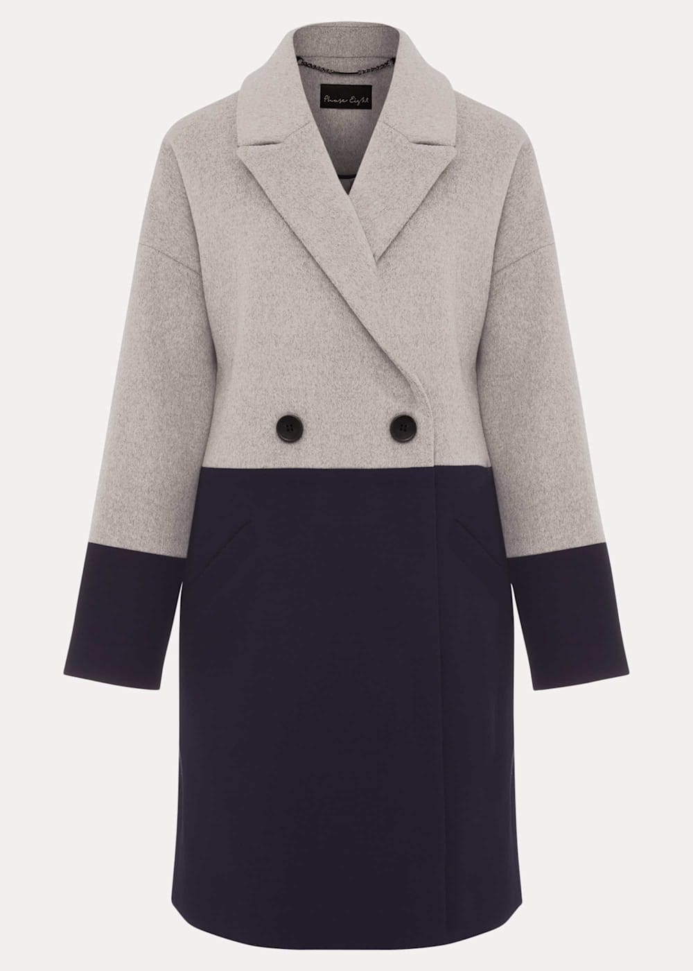 Colour block wool coat hot sale