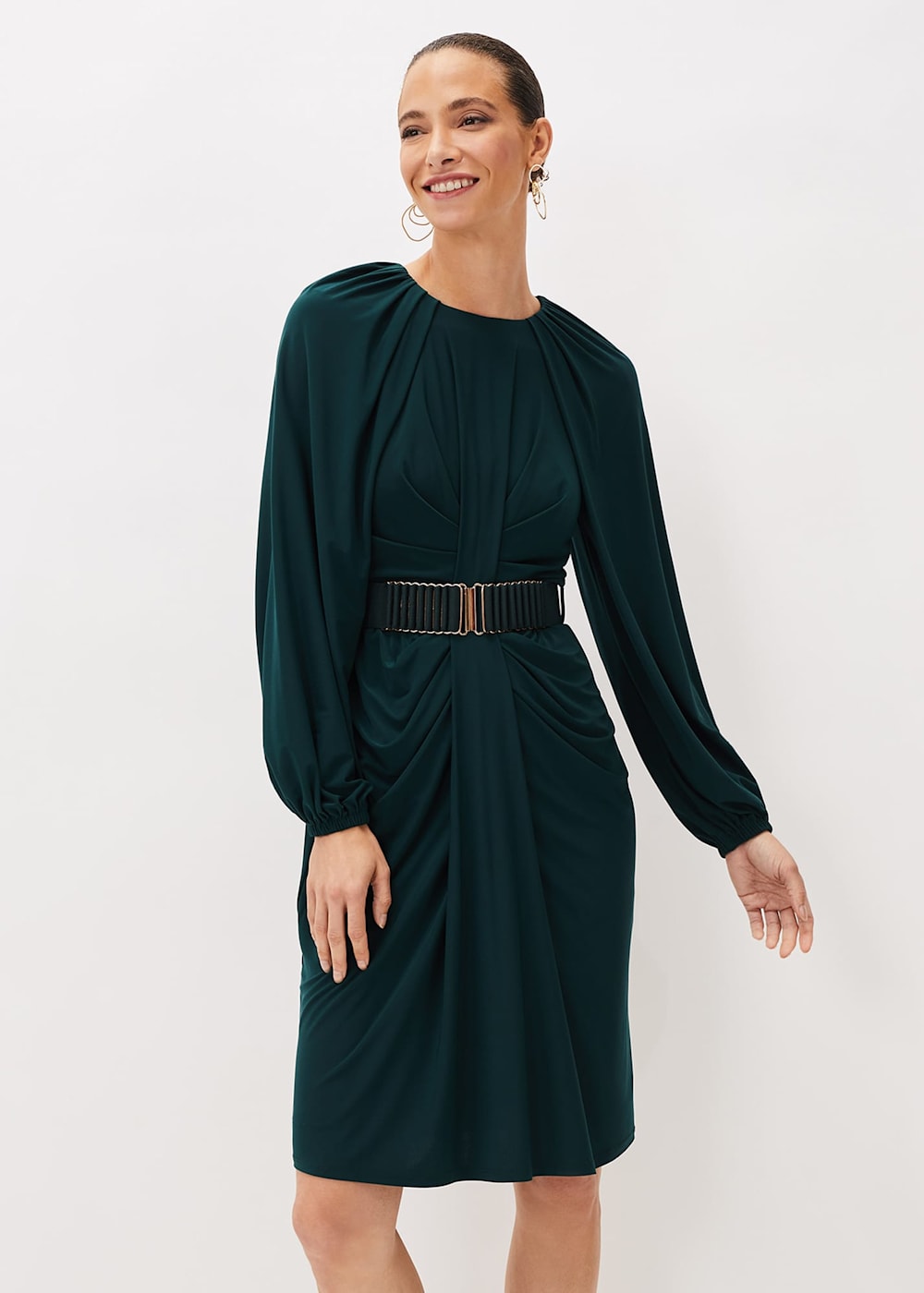 Mya Ruched Belted Jersey Dress Phase Eight UK