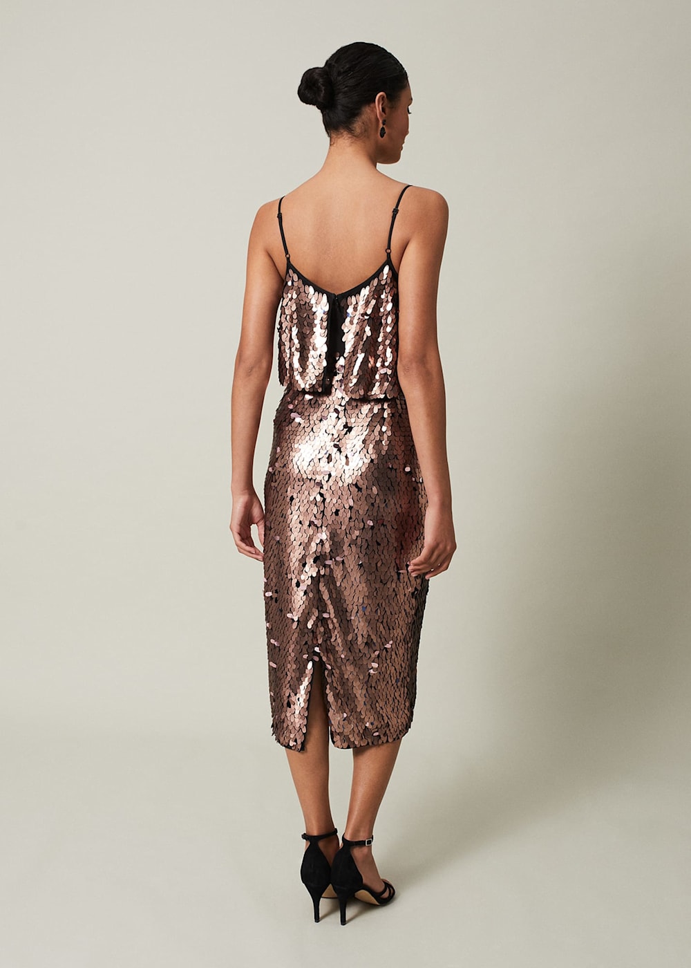 Bronze shimmer dress top