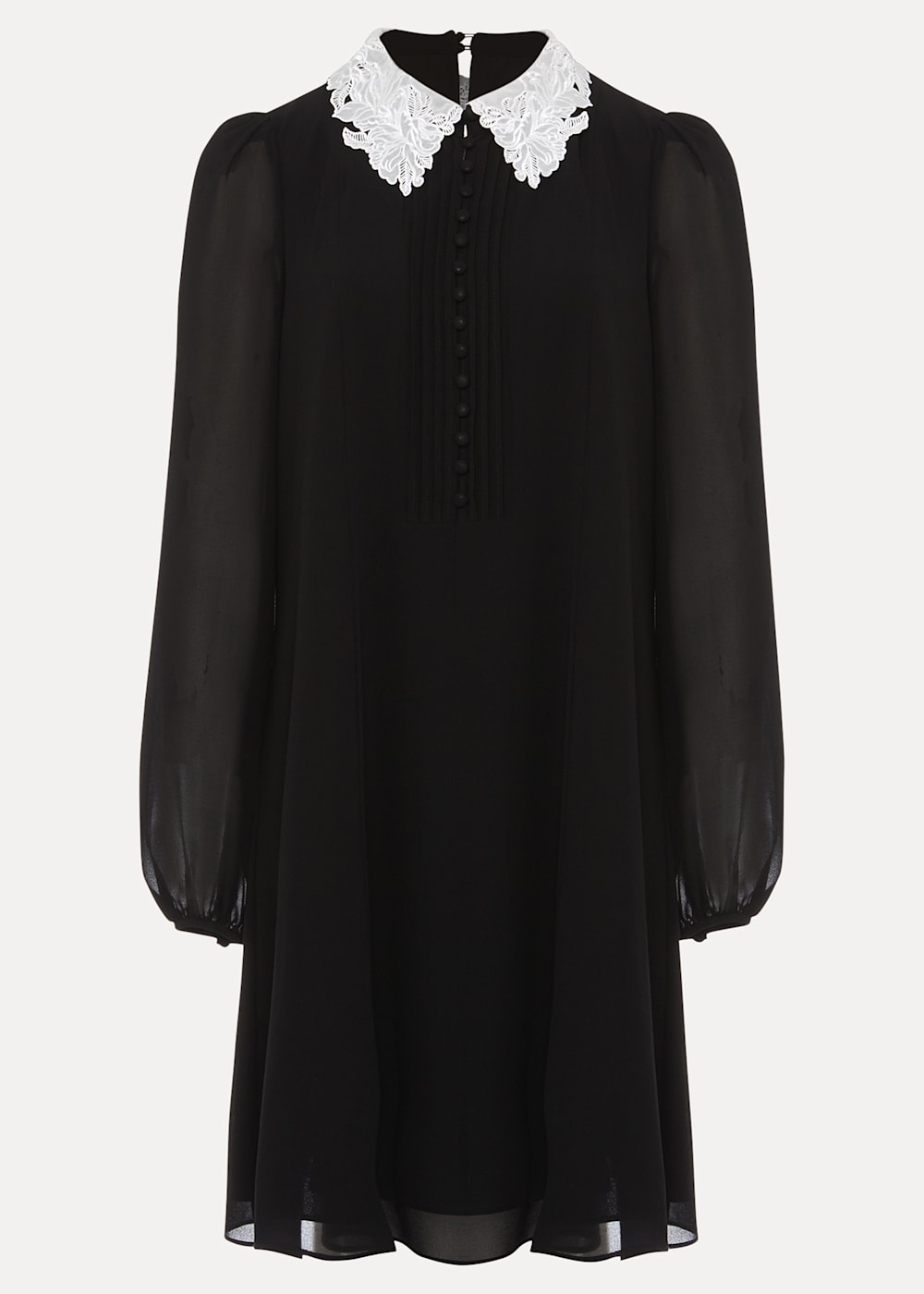 Black dress with white lace collar shop